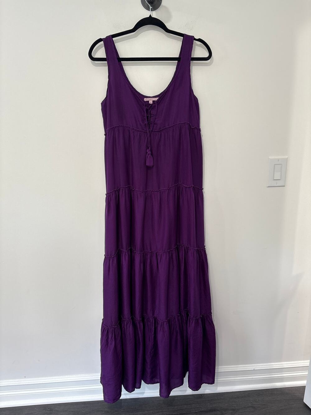 Calypso St Barth Silk Tank Maxi Dress Purple Size XS